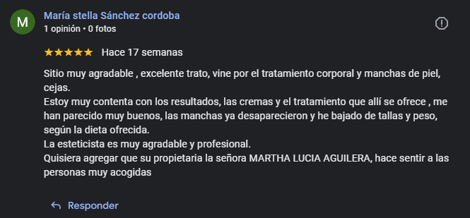 Reseña de paciente en Google 2
